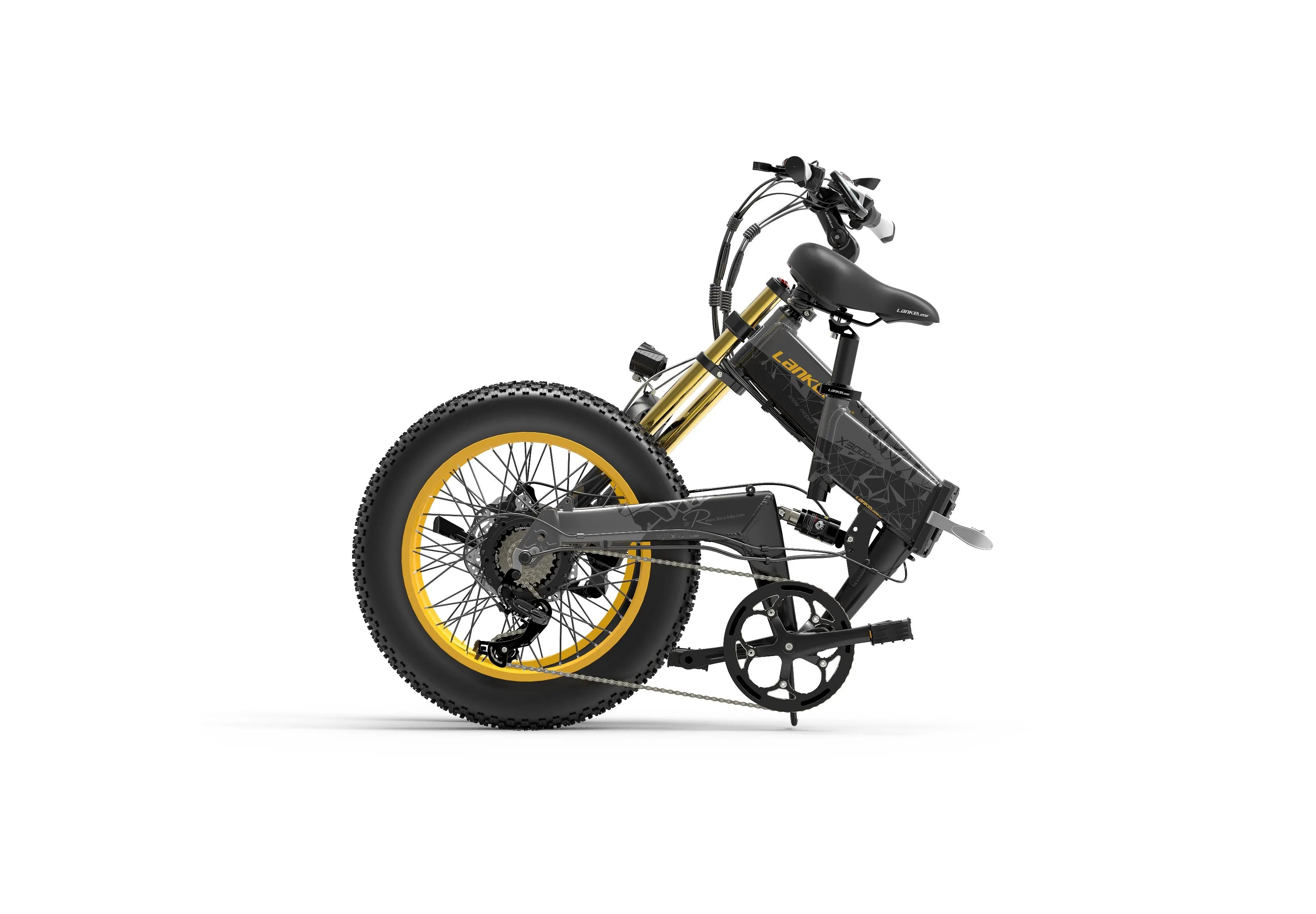 LANKELEISI X3000Plus-UP 20 Inch Wide Tire Folding Electric Bike