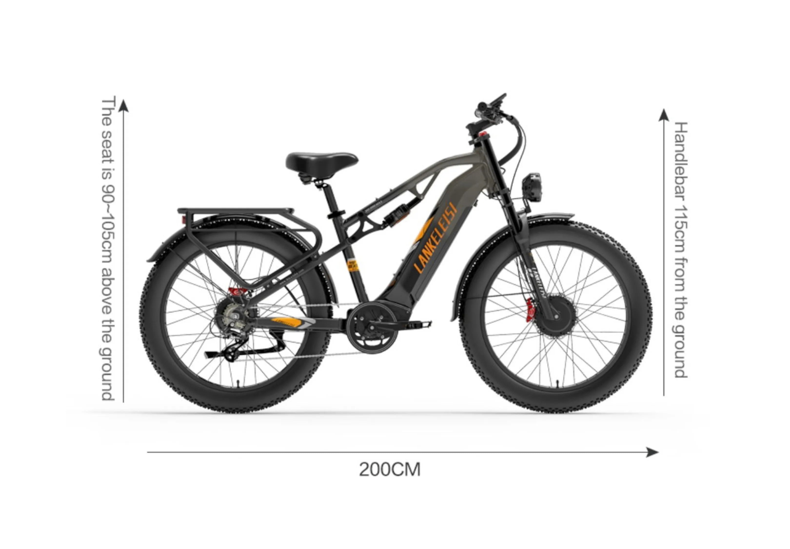 LANKELEISI MG800MAX 2000W Wide Tire Dual Motor Electric Bicycle