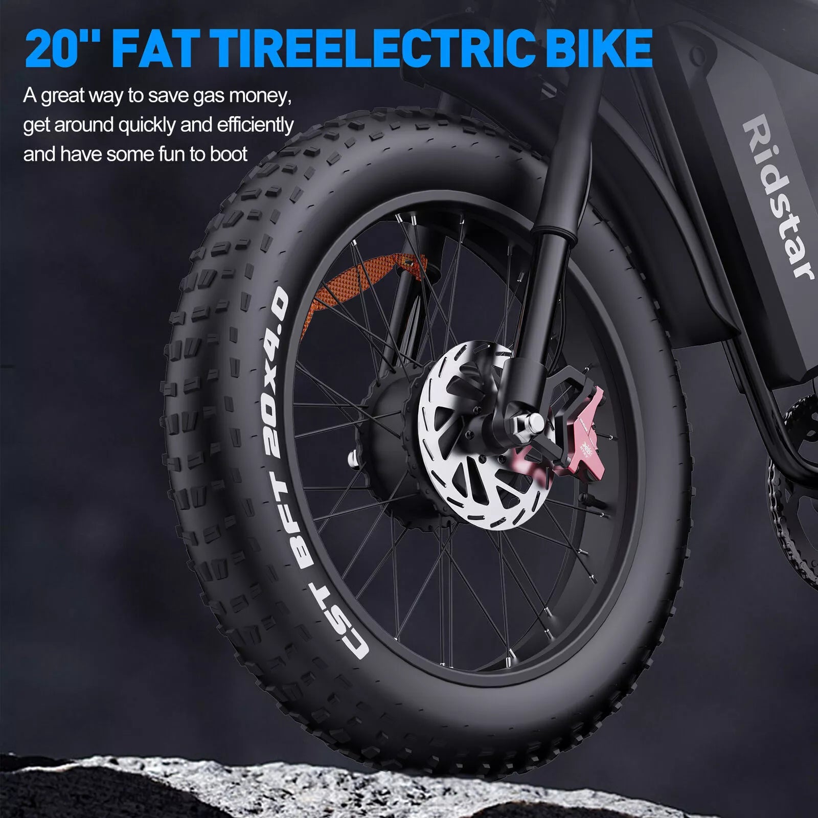 Ridstar Q20 Electric Wide Tire Bike 1500W 48V 20AH Battery