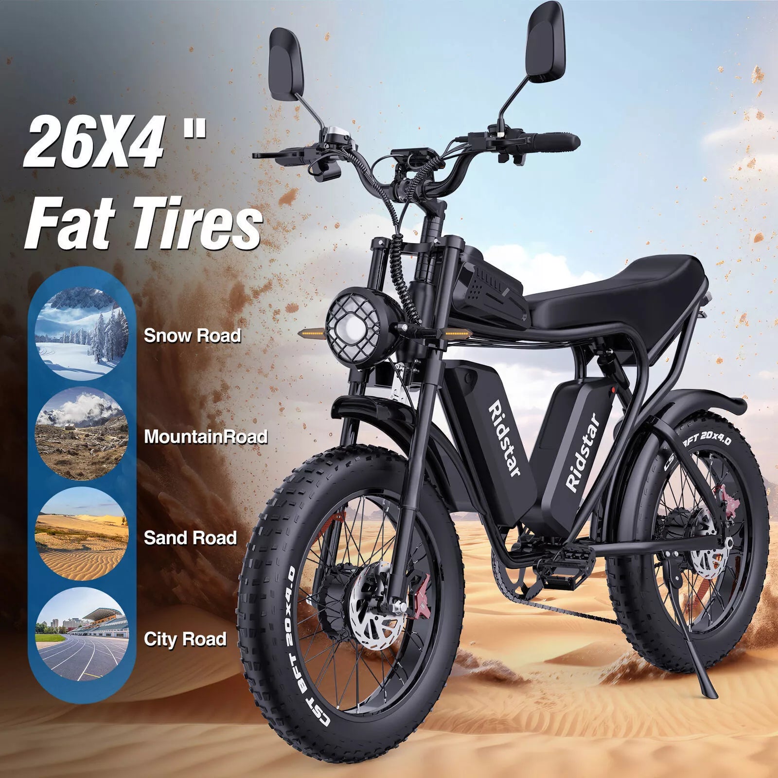 Ridstar Q20 Pro Electric Wide Tire Bike 2000W