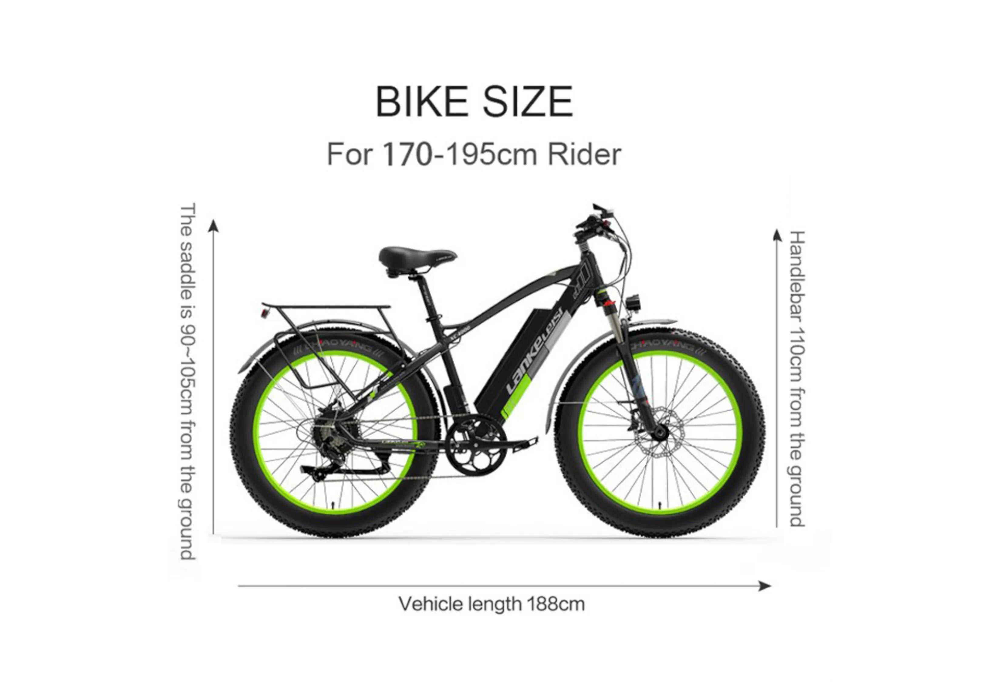 LANKELEISI XC4000 1000W Electric Bike with Wide Tires